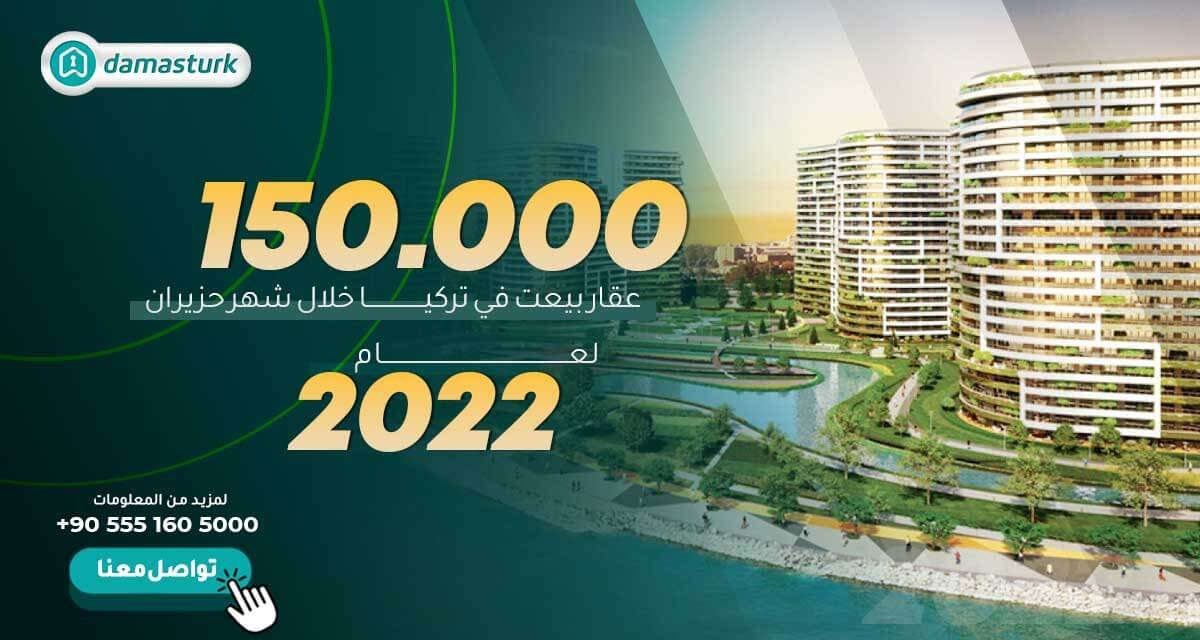 بيع أكثر من 150 ألف عقار في تركيا خلال شهر حزيران للعام 2022